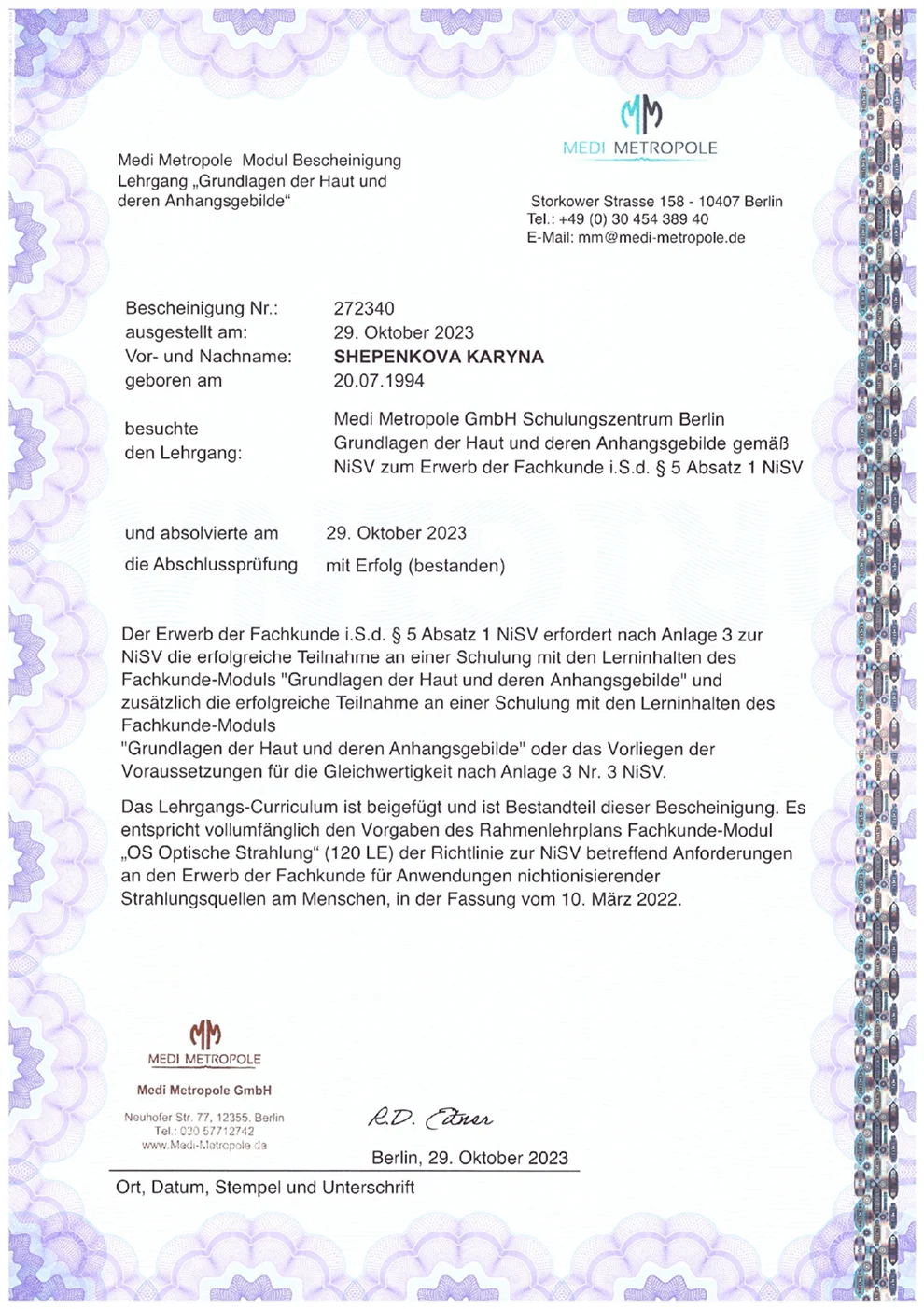 NiSV_Haut_Bescheinigung_(Shepenkova, Karyna 2023.10.29.)_page-0001 1